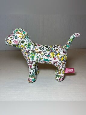 Victoria's Secret PINK Dog Plush Signature Pop Art Colorful Logo Toy Collectible
